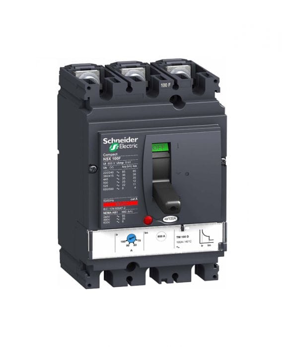 Schneider 80A 3P Molded Case Circuit Breaker, High Capacity Three Pole MCCB with Adjustable Trip Settings, Designed for Industrial Power Protection and Safety